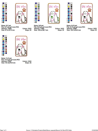 Girl Pet Mom Basse Candy Holder - ITH Project - Machine Embroidery Design