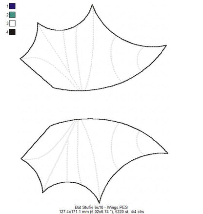 Bat Stuffie - ITH Project - Machine Embroidery Design