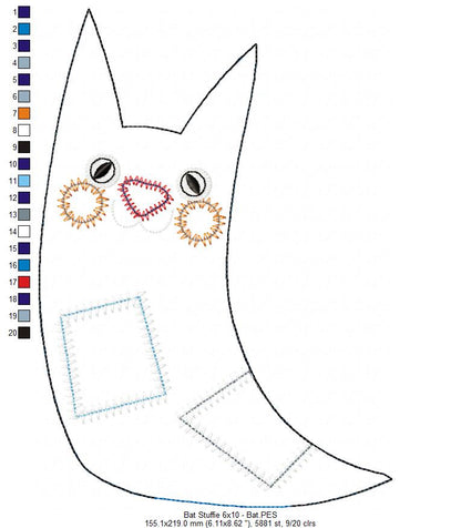 Bat and Cat Stuffies - ITH Project - Machine Embroidery Design
