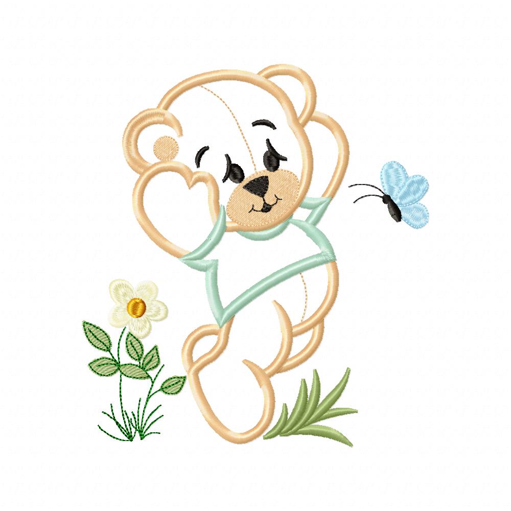 Baby Bear Boy - Applique - Machine Embroidery Design