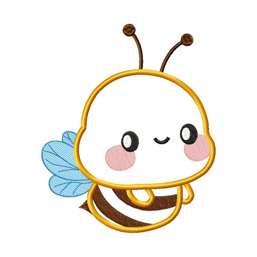 Cute Bumble Bee Boy - Applique - Machine Embroidery Design