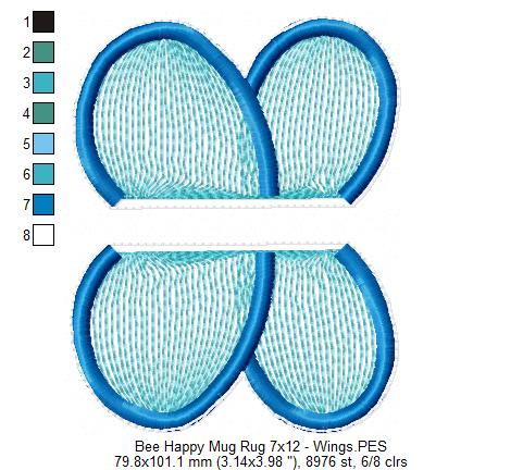 Bee Happy Mug Rug - ITH Project - Machine Embroidery Design