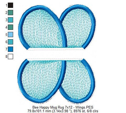 Bee Happy Mug Rug - ITH Project - Machine Embroidery Design