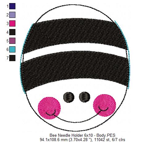 Cute Bee Pin Cushion - ITH Project - Machine Embroidery Design