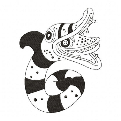 Snake Beetlejuice - Redwork Machine Embroidery Design