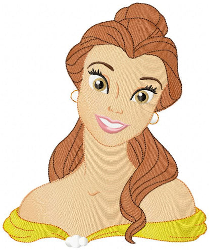 Princess Belle - Fill Stitch - Machine Embroidery Design