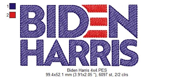 Biden Harris - Sketch Stitch - Machine Embroidery Design