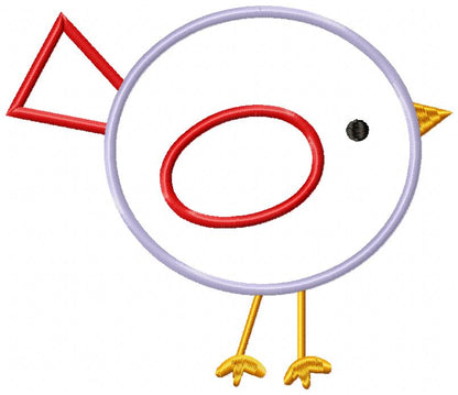 Cute Little Bird - Appliqué – Machine Embroidery Design