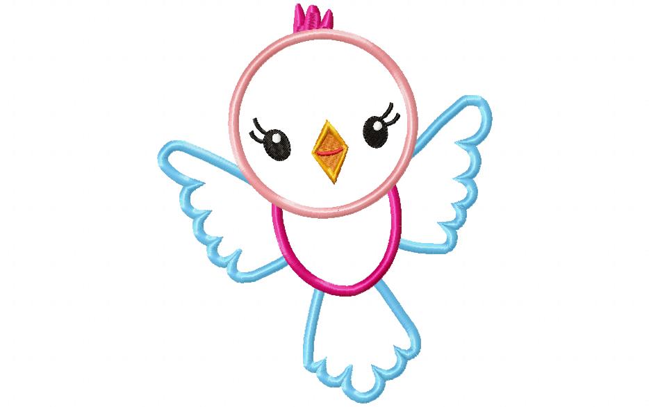 Sweet Flying Bird - Appliqué – Machine Embroidery Design