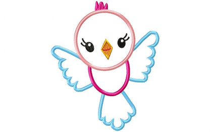 Sweet Flying Bird - Appliqué – Machine Embroidery Design