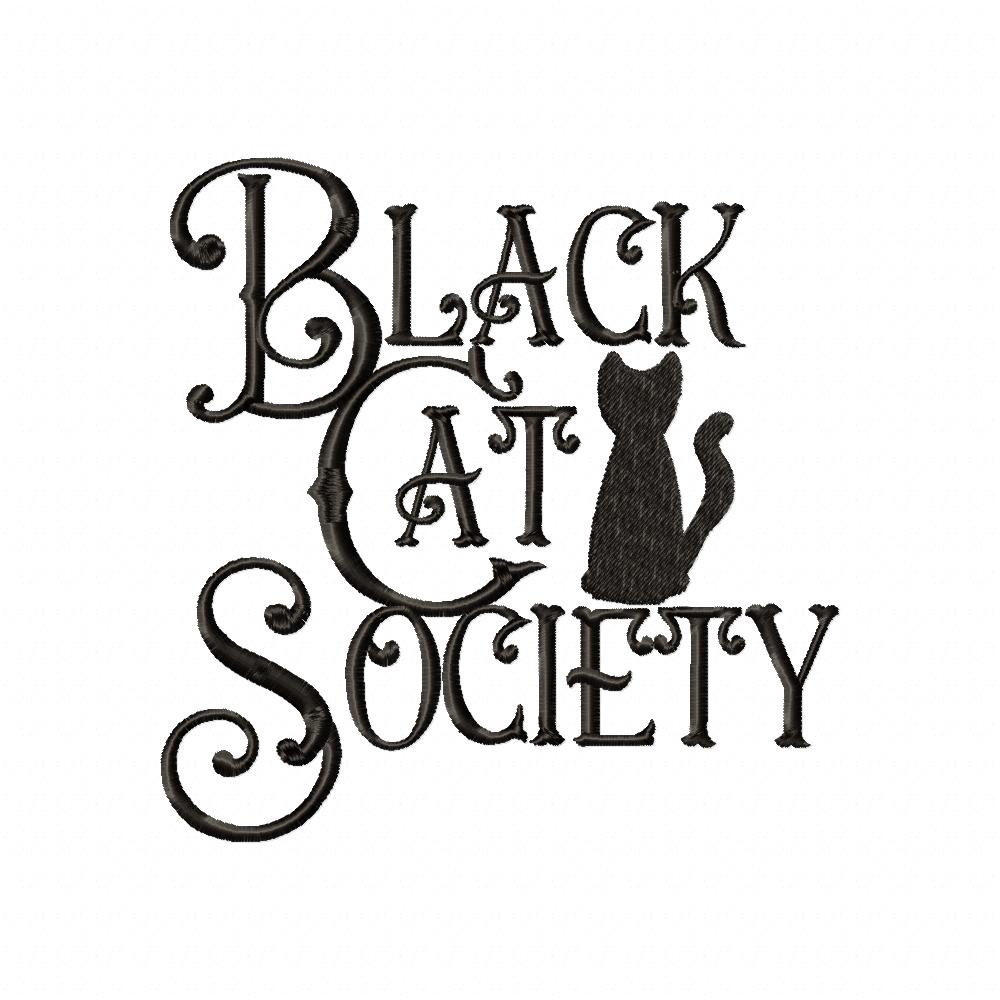 Black Cat Society - Fill Stitch Embroidery