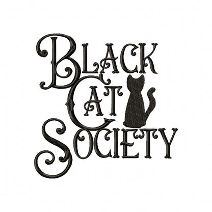 Black Cat Society - Fill Stitch Embroidery