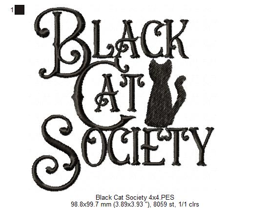 Black Cat Society - Fill Stitch Embroidery