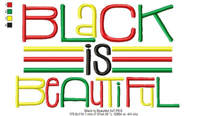 Black is Beautiful - Fill Stitch