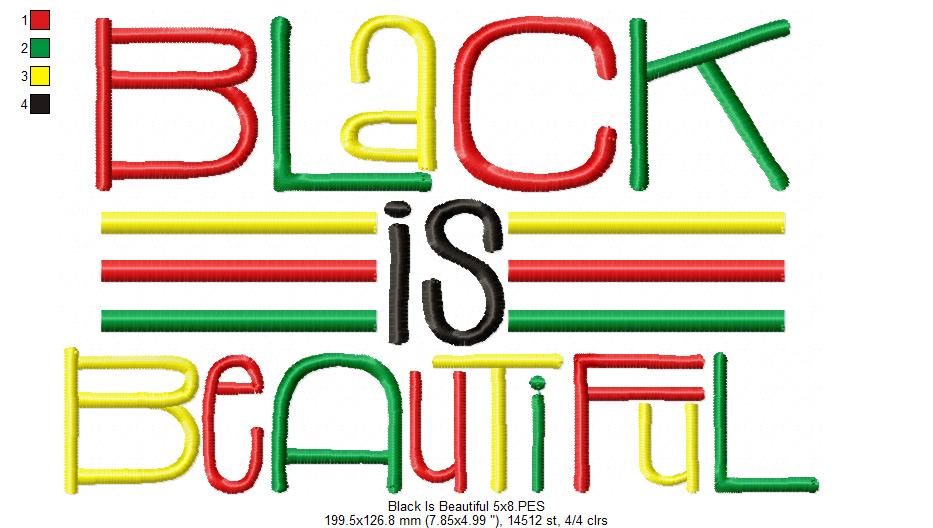 Black is Beautiful - Fill Stitch