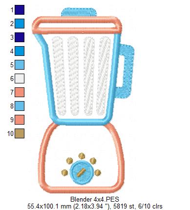 Kitchen Blender - Appliqué - Machine Embroidery Design