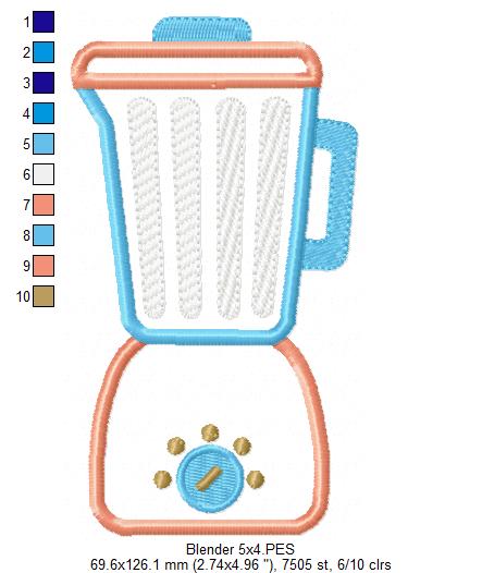 Kitchen Blender - Appliqué - Machine Embroidery Design