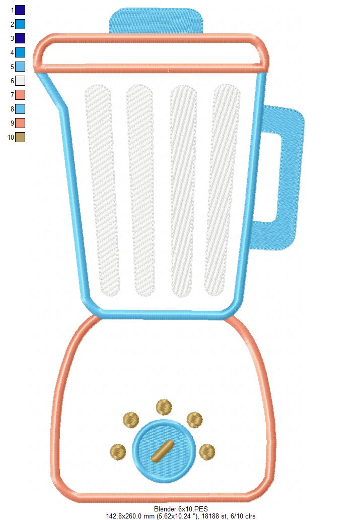 Kitchen Blender - Appliqué - Machine Embroidery Design