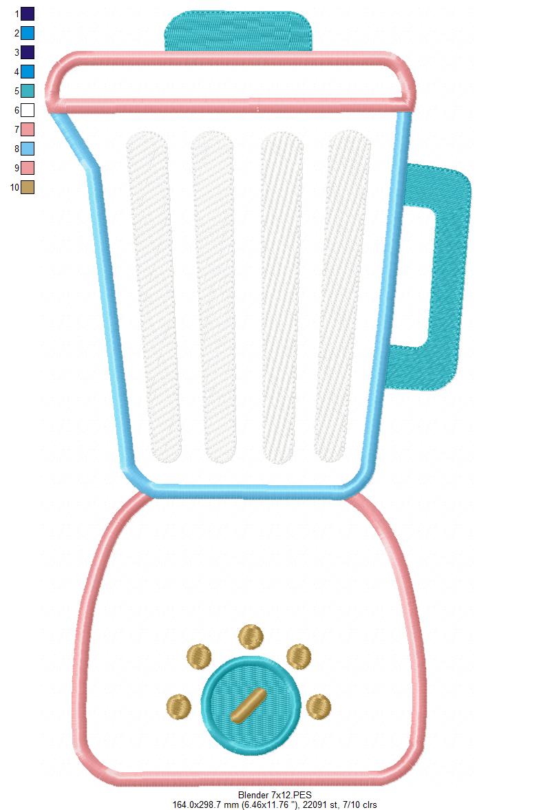 Kitchen Blender - Appliqué - Machine Embroidery Design