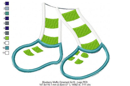 Blueberry Muffin Ornament - ITH Project - Machine Embroidery Design
