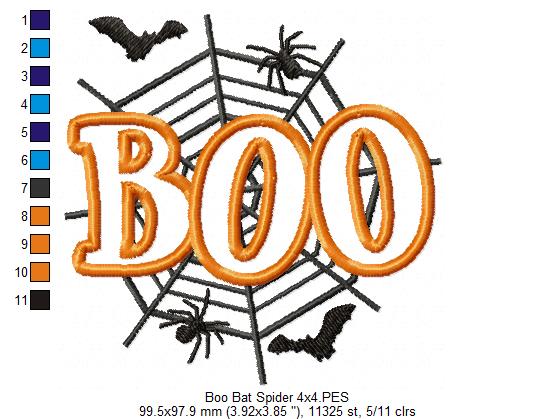 Halloween Boo - Applique - Machine Embroidery Design