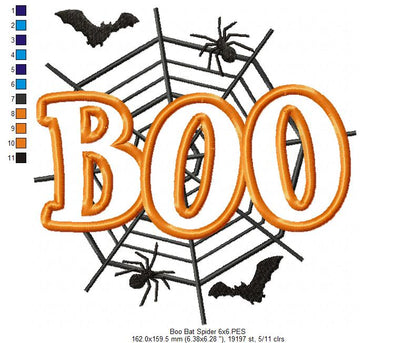 Halloween Boo - Applique - Machine Embroidery Design