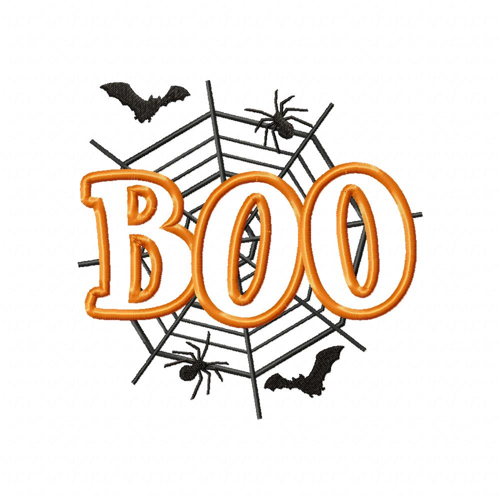 Halloween Boo - Applique - Machine Embroidery Design