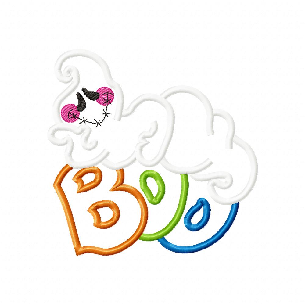 Boo Ghost - Applique Machine Embroidery Design