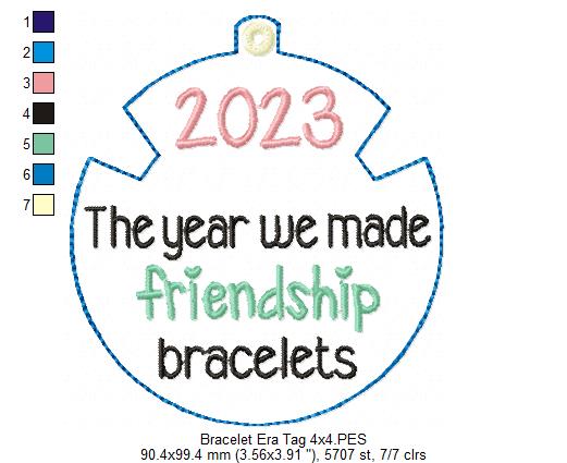 2023 The Year We Made Friendship Bracelets - ITH Project - Machine Embroidery Design