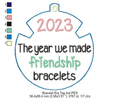 2023 The Year We Made Friendship Bracelets - ITH Project - Machine Embroidery Design