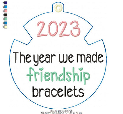2023 The Year We Made Friendship Bracelets - ITH Project - Machine Embroidery Design