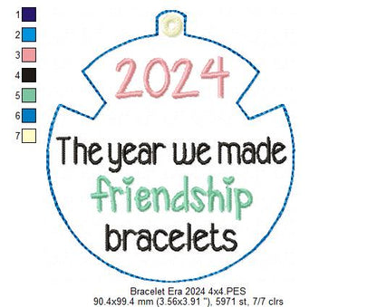 2024 The Year We Made Friendship Bracelets - ITH Project - Machine Embroidery Design