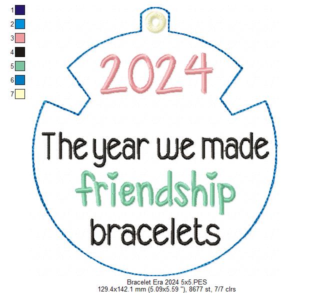 2024 The Year We Made Friendship Bracelets - ITH Project - Machine Embroidery Design
