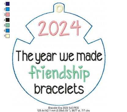 2024 The Year We Made Friendship Bracelets - ITH Project - Machine Embroidery Design
