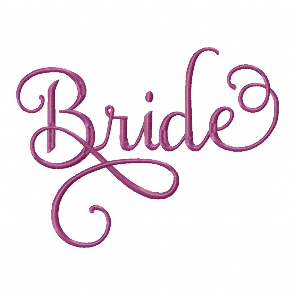 Lovely Bride Script 💕 – Fill Stitch – Machine Embroidery Design