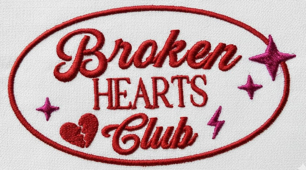 Broken Heart Club - Fill Stitch - Machine Embroidery Design