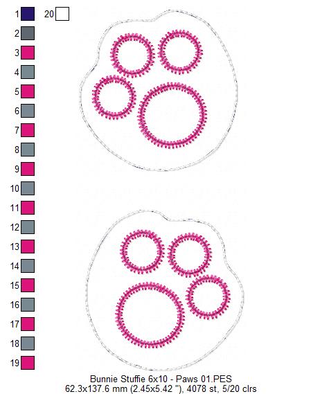 Cute Bunny with Pocket - ITH Project - Machine Embroidery Design