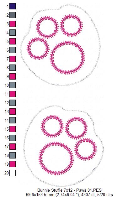 Cute Bunny with Pocket - ITH Project - Machine Embroidery Design