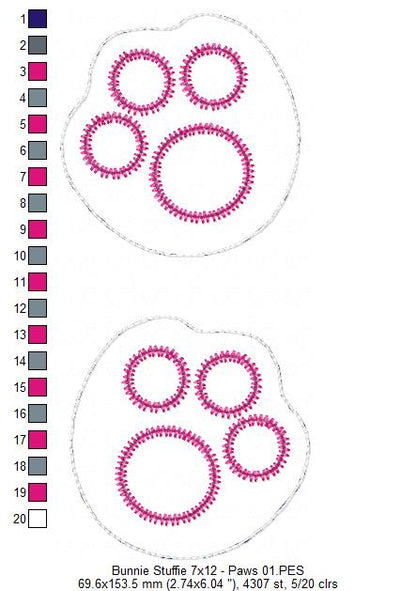 Cute Bunny with Pocket - ITH Project - Machine Embroidery Design