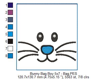 Cute Boy Bunny Candy Bag   - ITH Project - Machine Embroidery Design