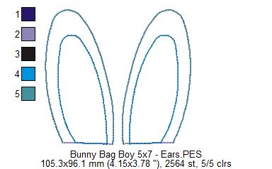 Cute Boy Bunny Candy Bag   - ITH Project - Machine Embroidery Design