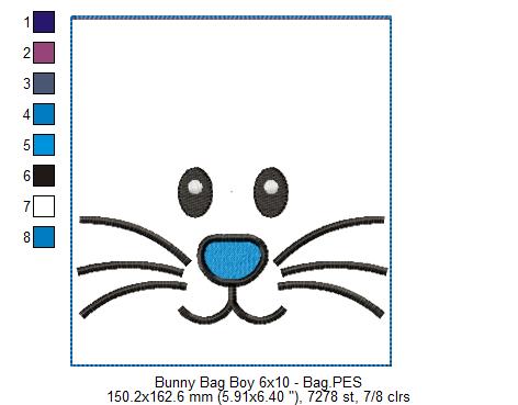 Cute Boy Bunny Candy Bag   - ITH Project - Machine Embroidery Design
