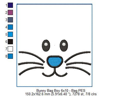 Cute Boy Bunny Candy Bag   - ITH Project - Machine Embroidery Design