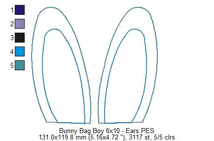 Cute Boy Bunny Candy Bag   - ITH Project - Machine Embroidery Design