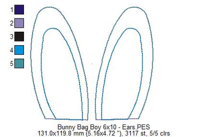 Cute Boy Bunny Candy Bag   - ITH Project - Machine Embroidery Design