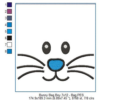 Cute Boy Bunny Candy Bag   - ITH Project - Machine Embroidery Design