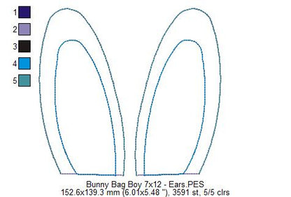 Cute Boy Bunny Candy Bag   - ITH Project - Machine Embroidery Design