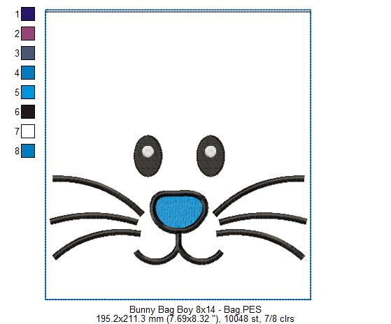 Cute Boy Bunny Candy Bag   - ITH Project - Machine Embroidery Design