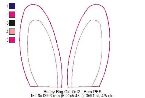 Cute Girl Bunny Candy Bag   - ITH Project - Machine Embroidery Design
