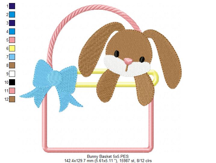 Easter Bunny  - Applique  - Machine Embroidery Design